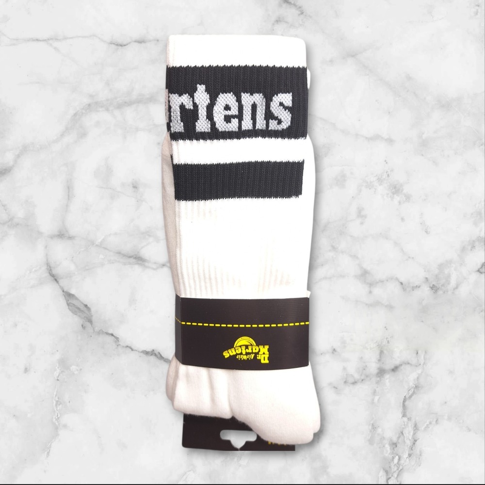 3-Pack Dr. Martens Athletic Logo Socks Size M/L (9-14) White & Black‎